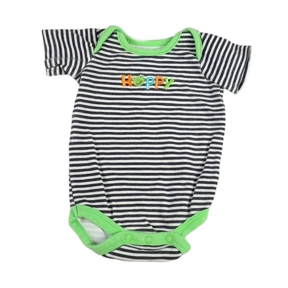 Baby Newborn Romper Short Sleeve Jumpsuit One Piece Outfit Happy Frog NB Green